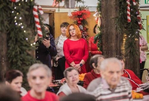Pracownicy DPS z mieszkańcami